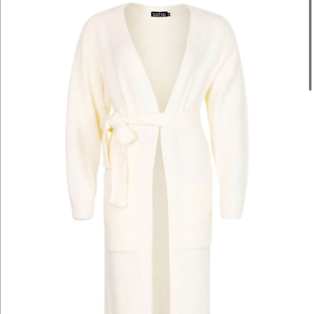 Boohoo Premium Soft Fluffy Knit Maxi Cardigan